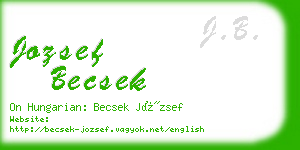 jozsef becsek business card